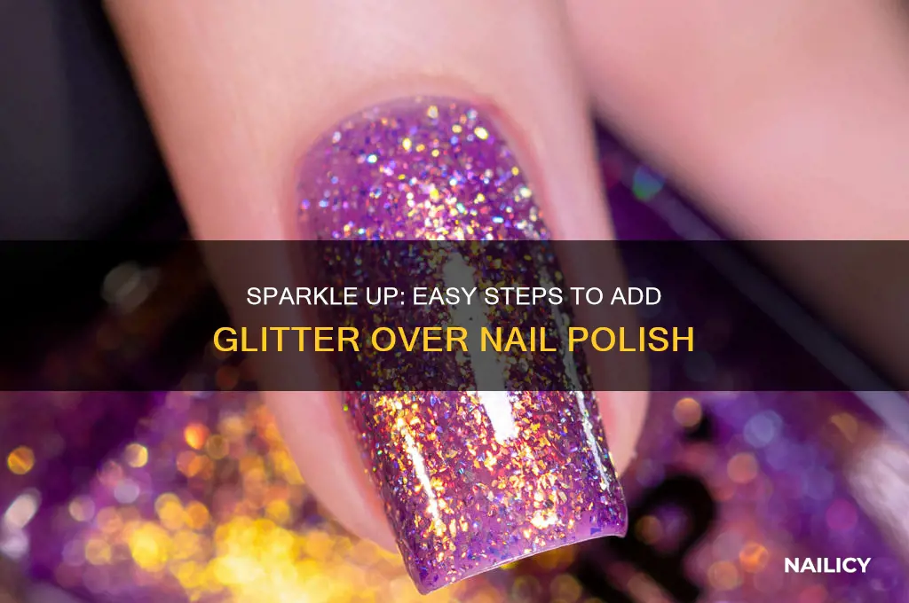 how to put glitter on top of nail polish