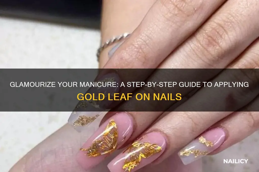 how to put gold leaf on nails