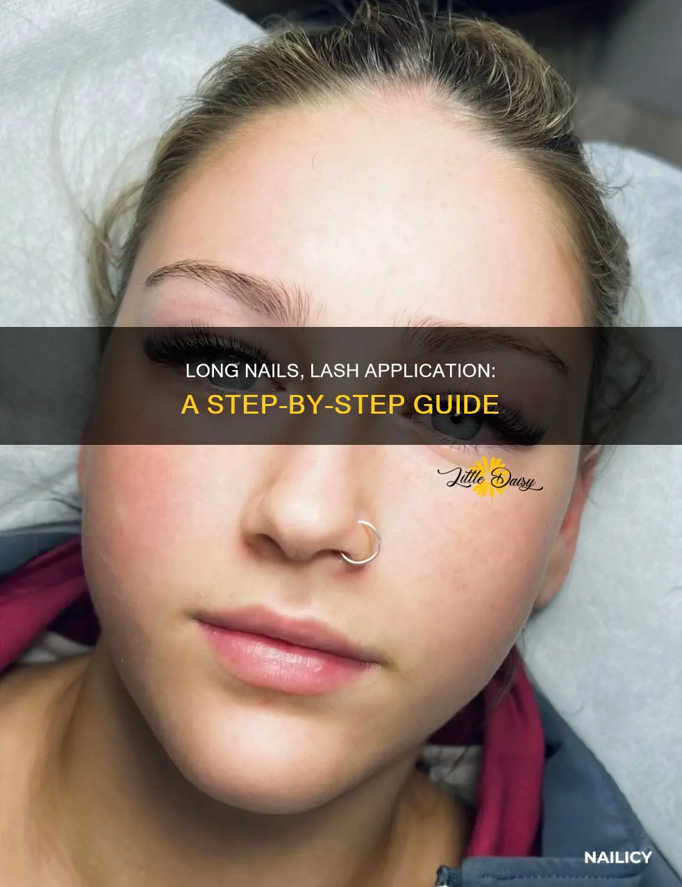 how to put lashes on with long nails
