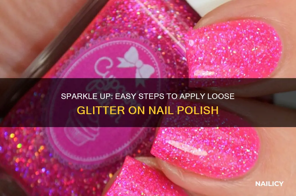 how to put loose glitter on nail polish