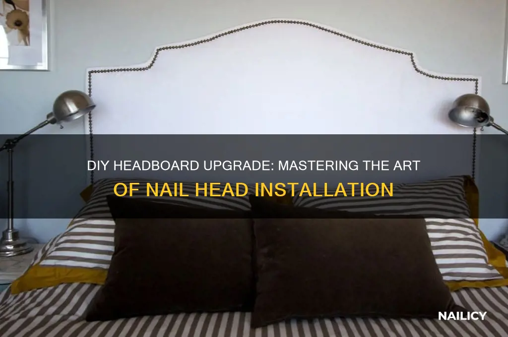 how to put nail heads in a headboard