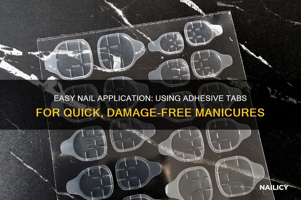 how to put on nails with adhesive tabs