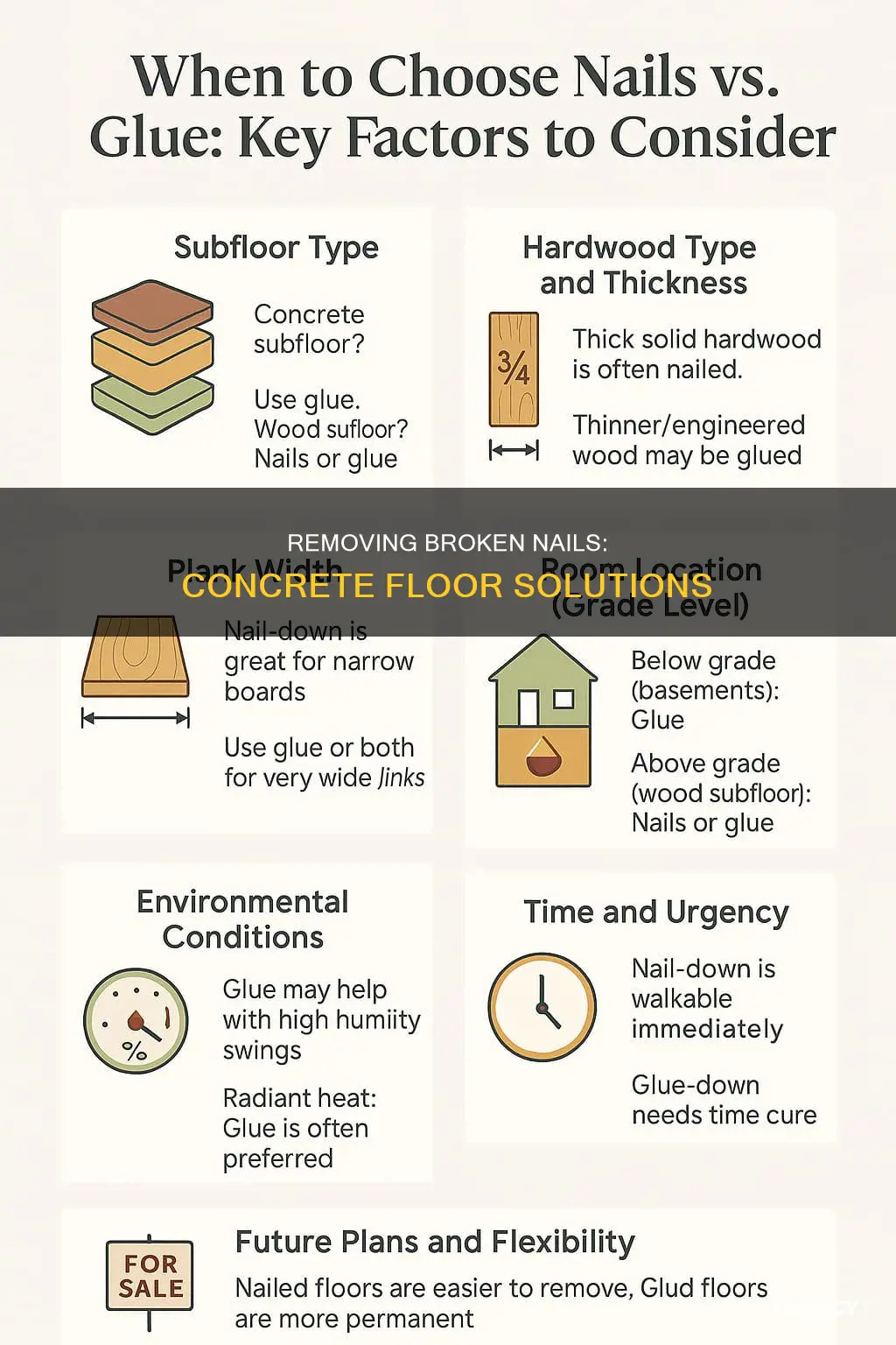 how to remove a broken nail in concrete floor