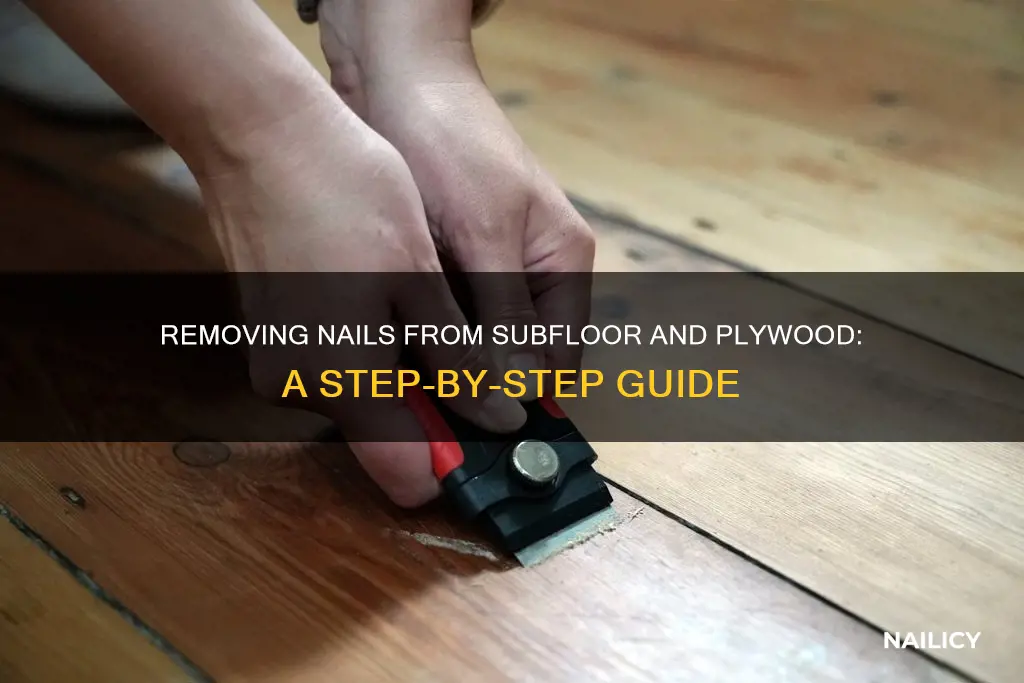 how to remove a nail in sub floor and plywood
