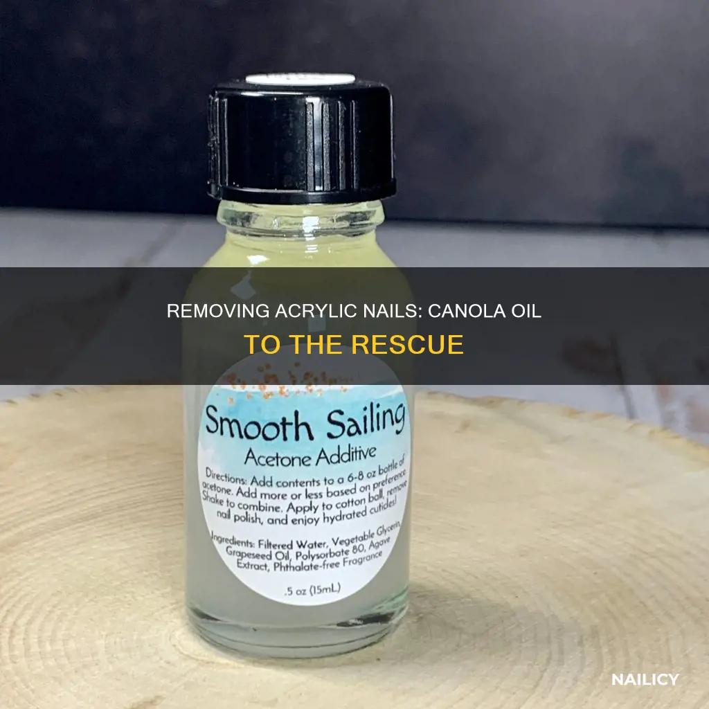 how to remove acrylic nails with canola oil
