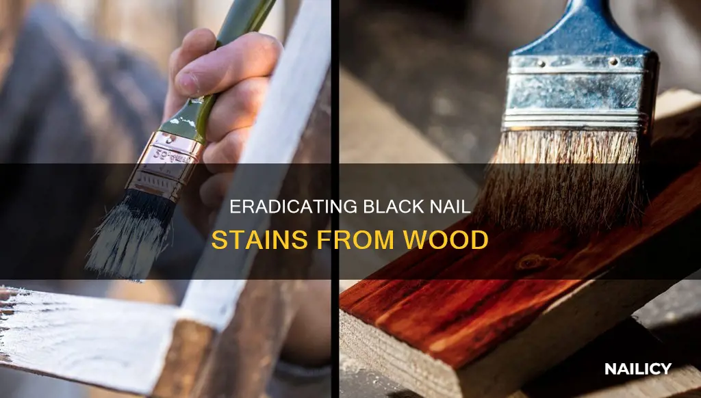 how to remove black nail stains from wood