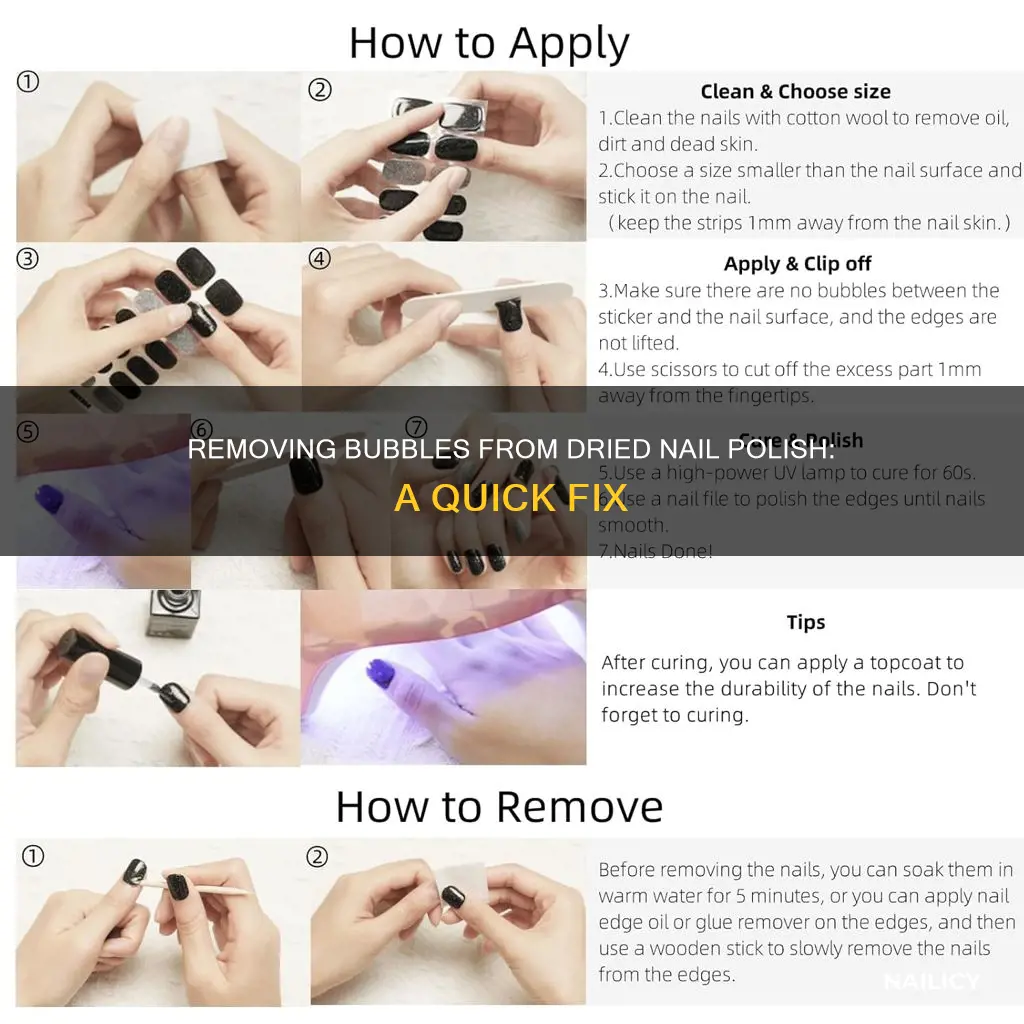 how to remove bubbles from dried nail polish