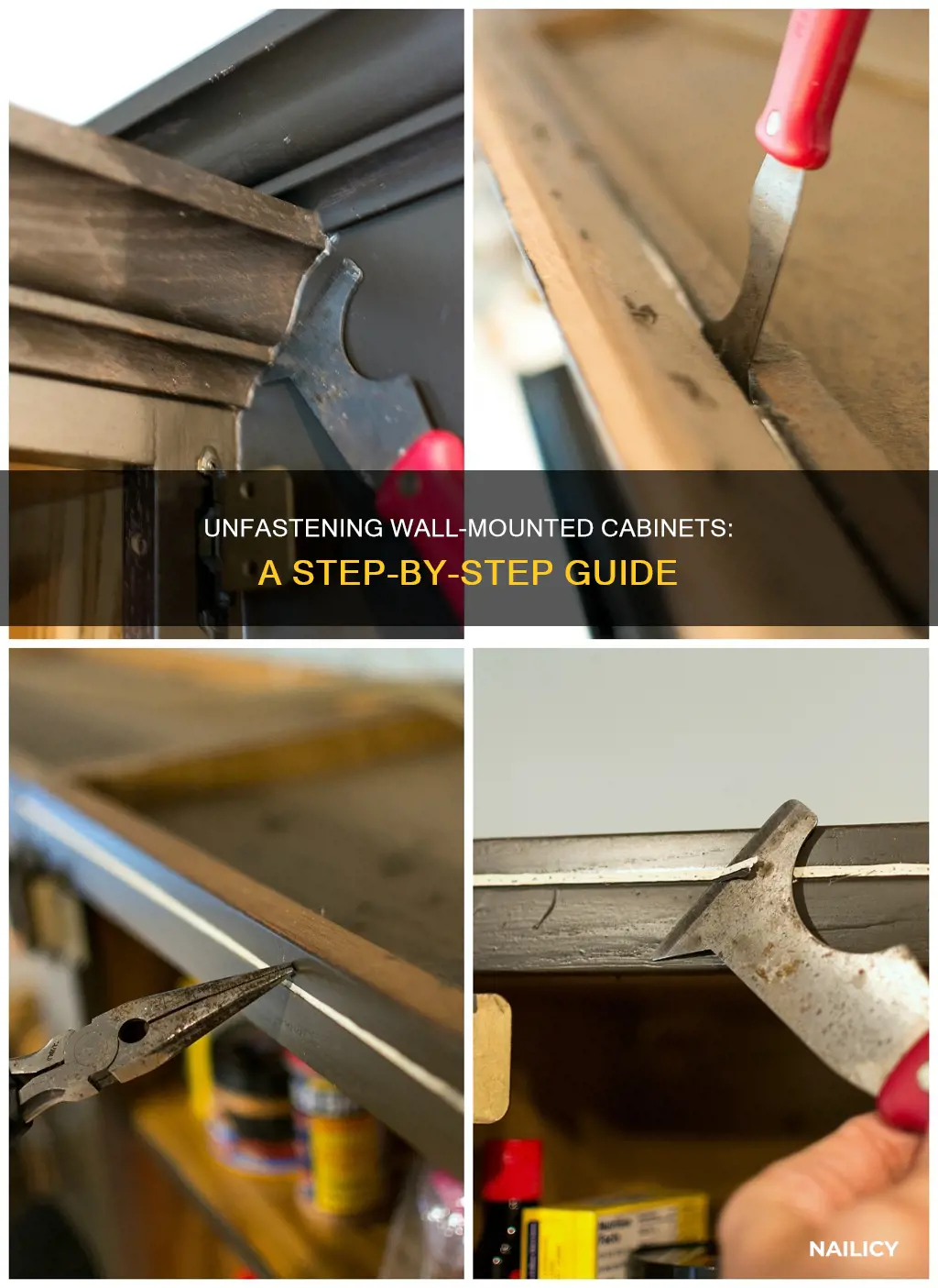 how to remove cabinets nailed to the wall