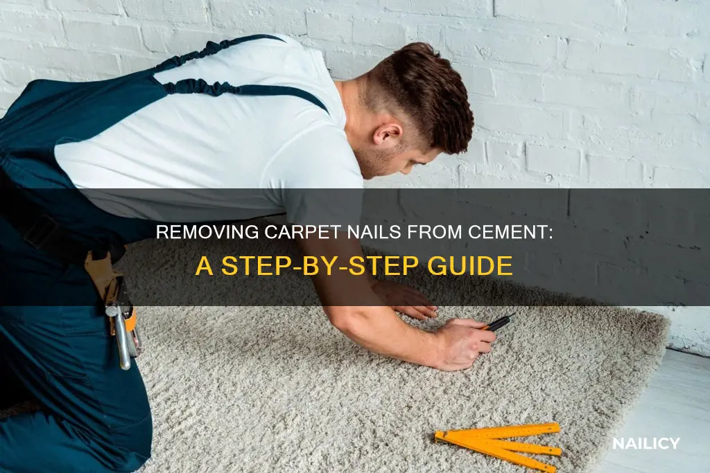 how to remove carpet nails from cement