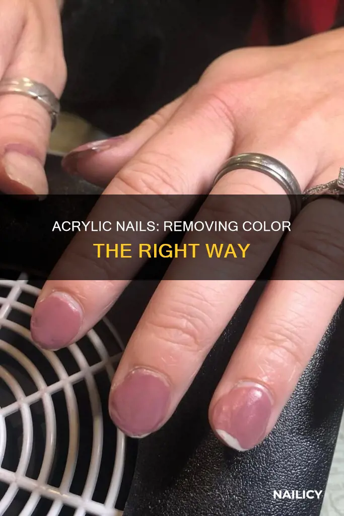 how to remove color acrylic nails