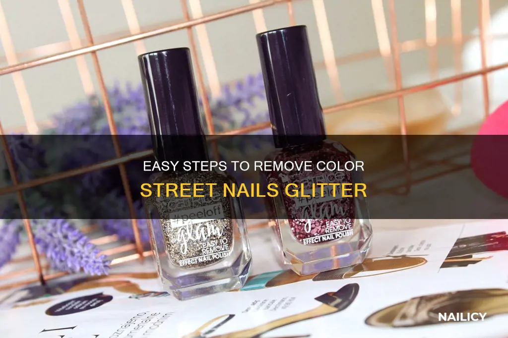 how to remove color street nails glitter