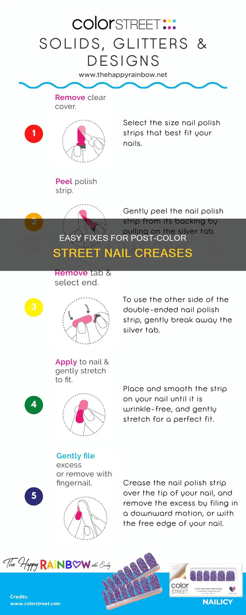 how to remove creases after applying color street nails