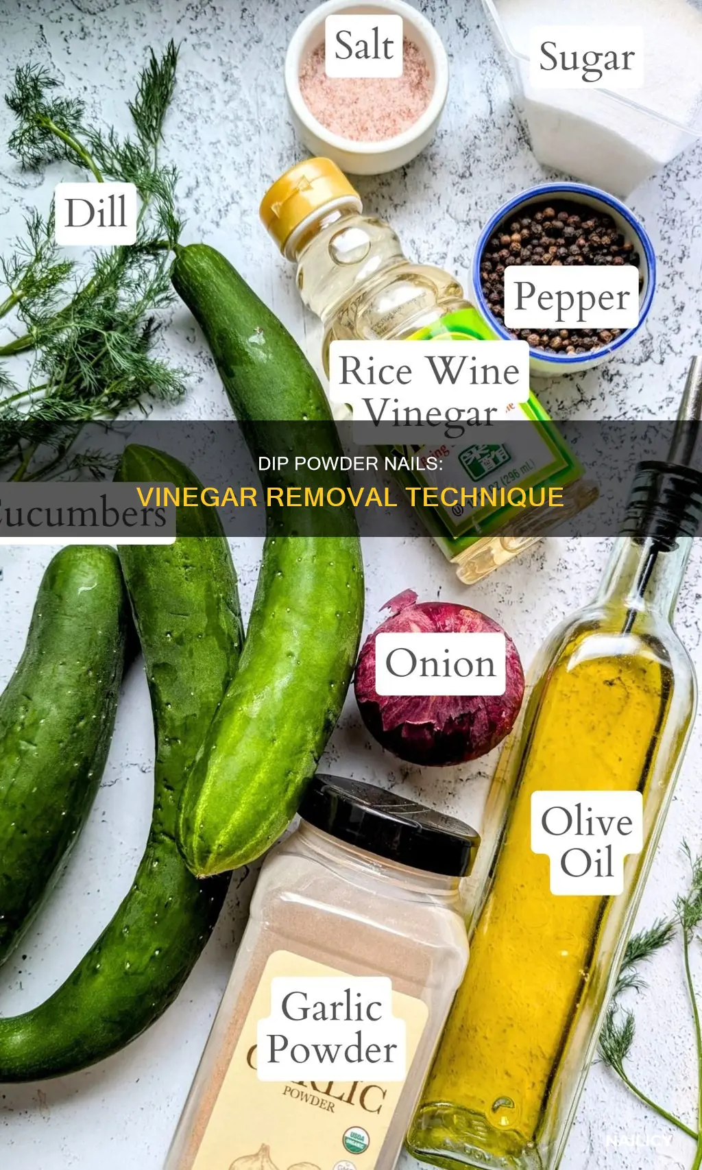 how to remove dip powder nails with vinegar