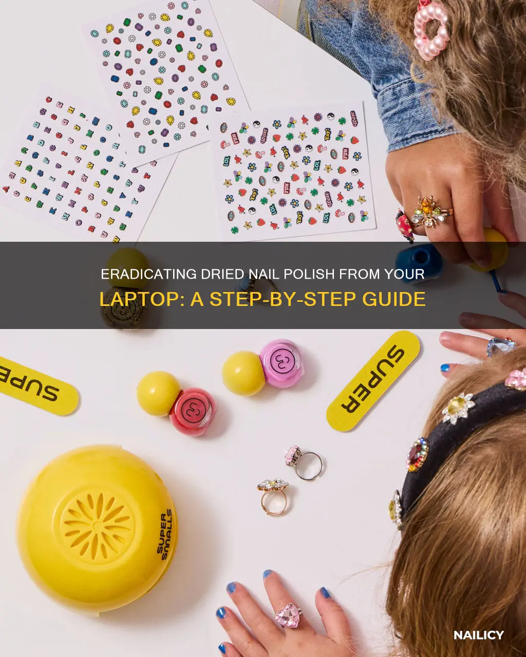 how to remove dried nail polish from a laptop
