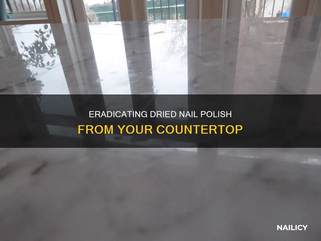 how to remove dried nail polish from countertop
