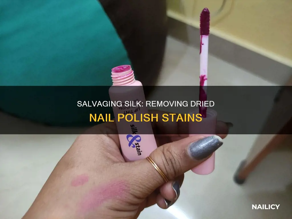 how to remove dried nail polish from silk