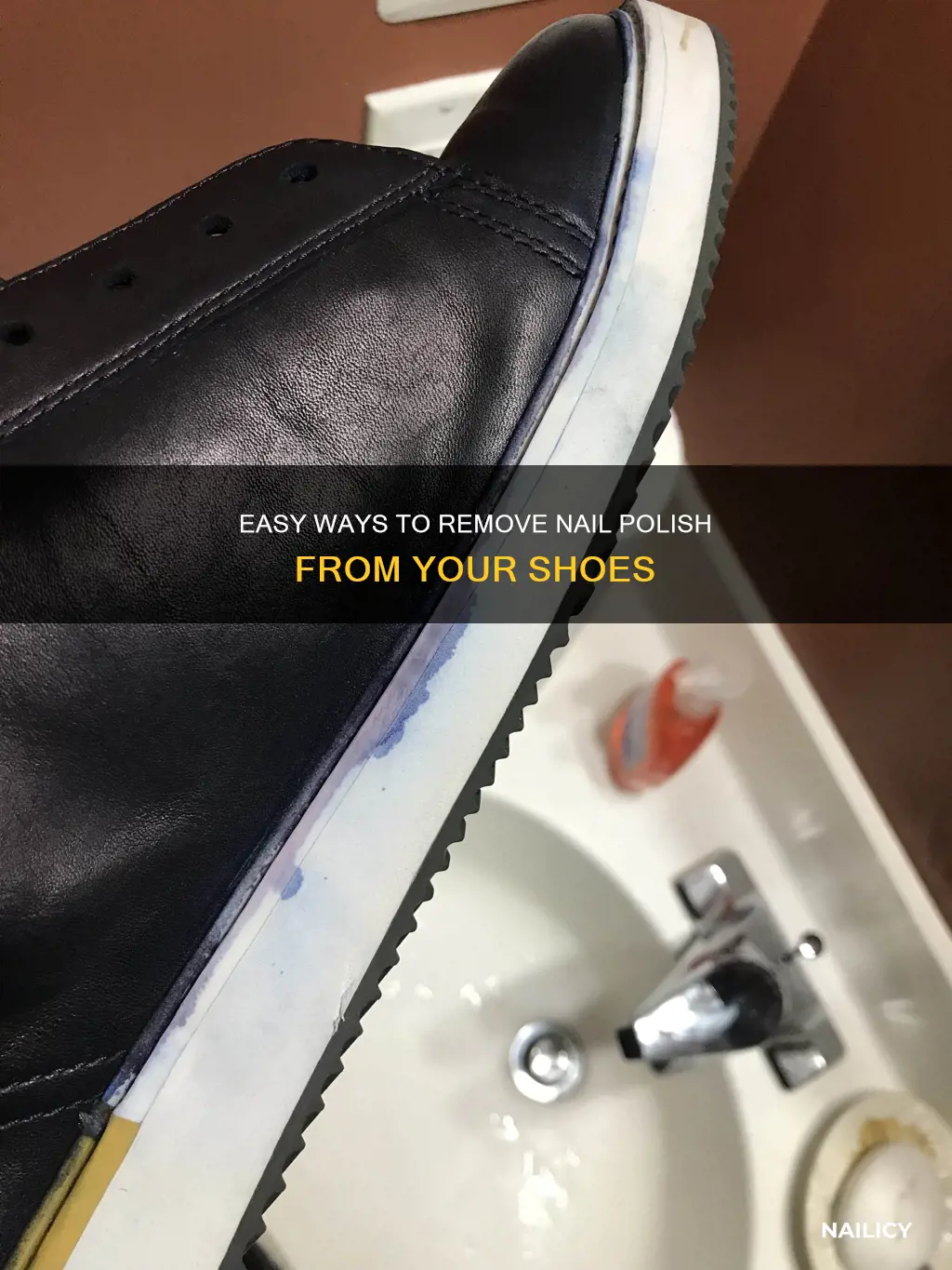 how to remove dry nail polish from shoes