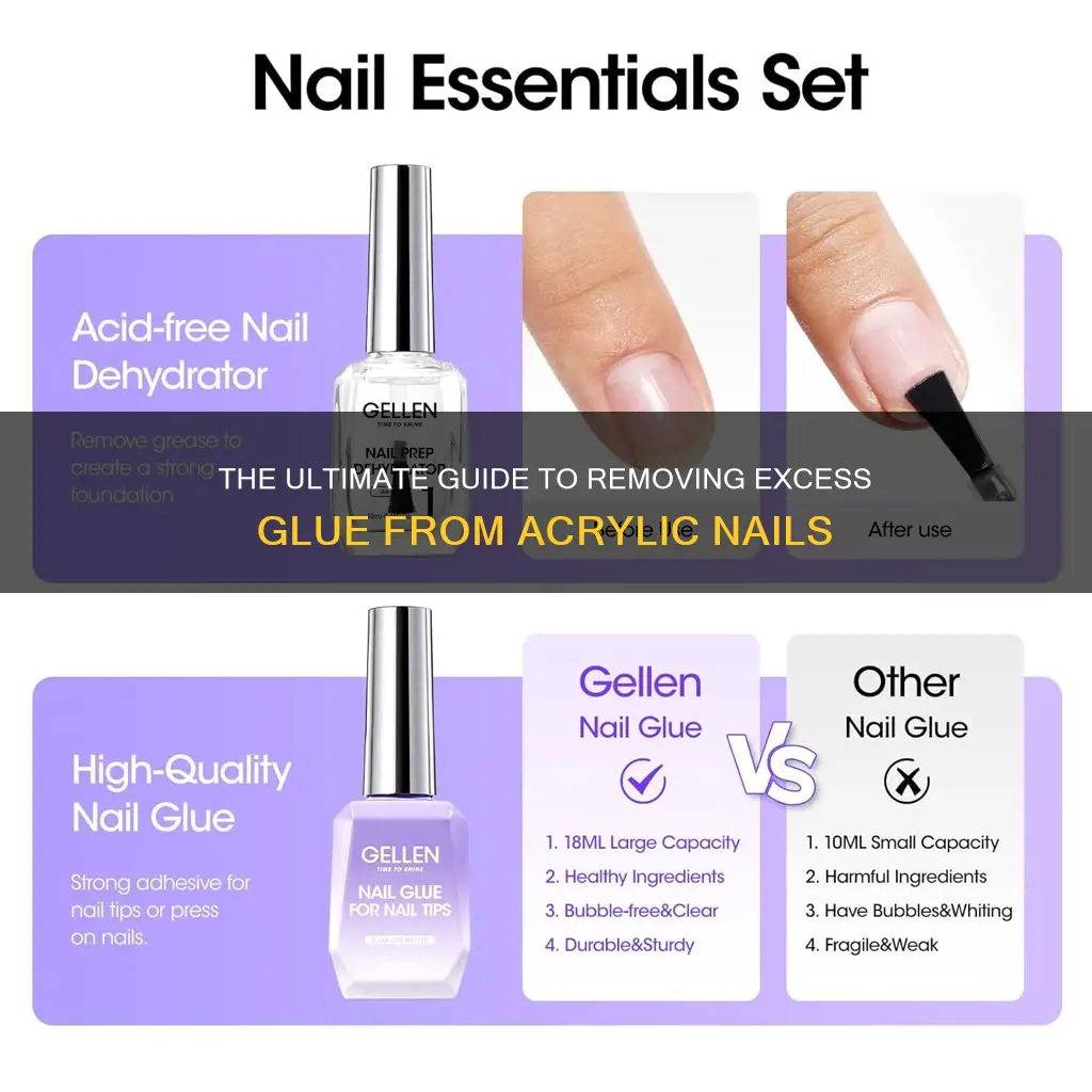 how to remove excess glue from acrylic nails
