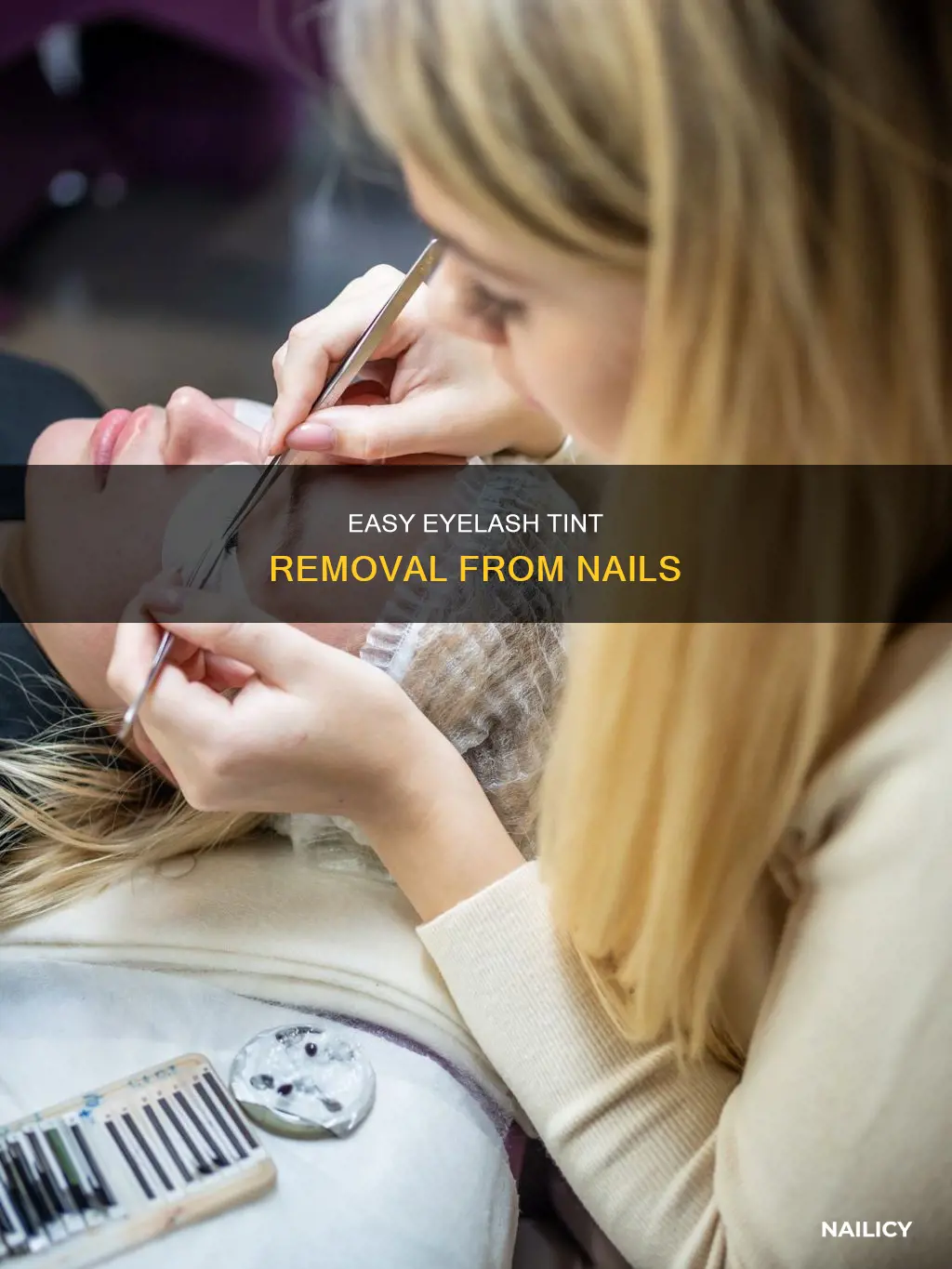 how to remove eyelash tint from nails