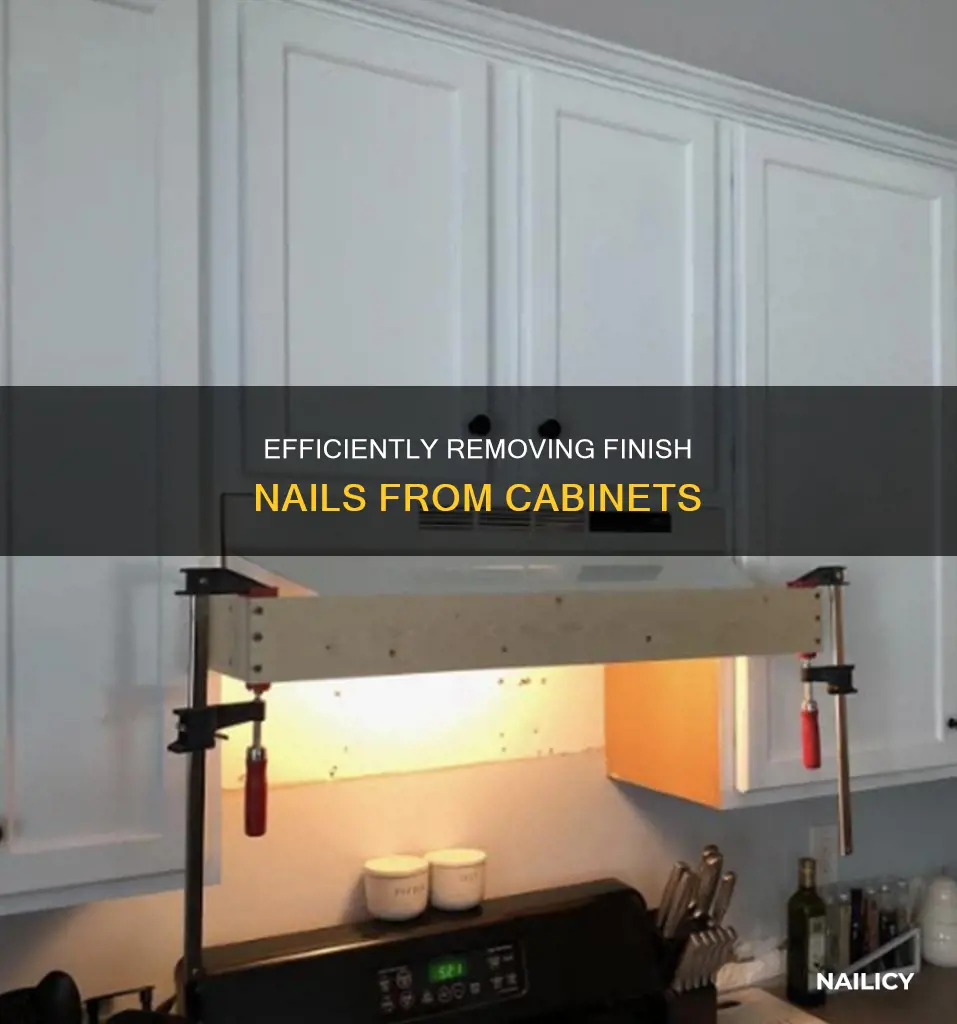 how to remove finish nails from cabinets