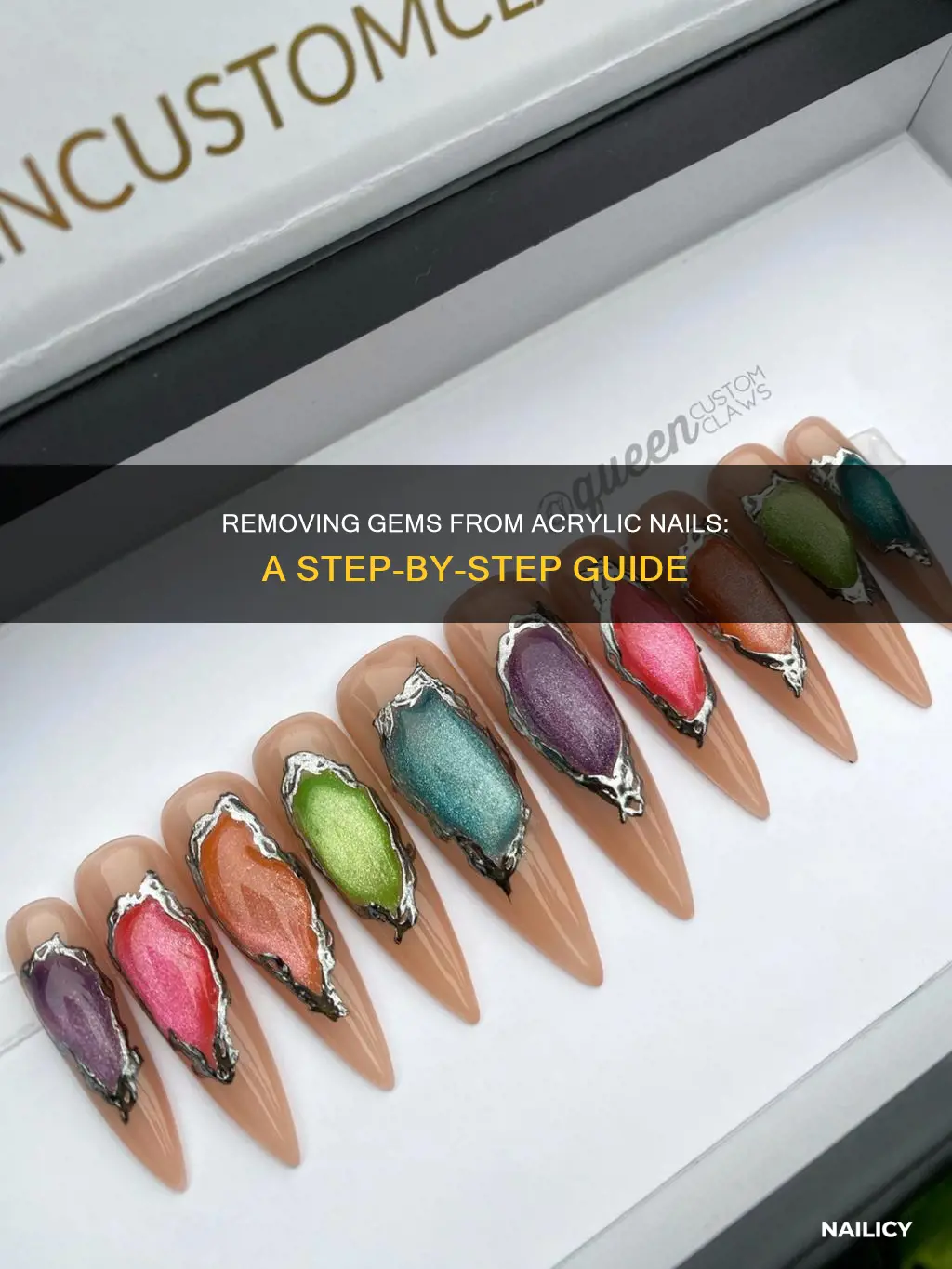 how to remove gems from acrylic nails