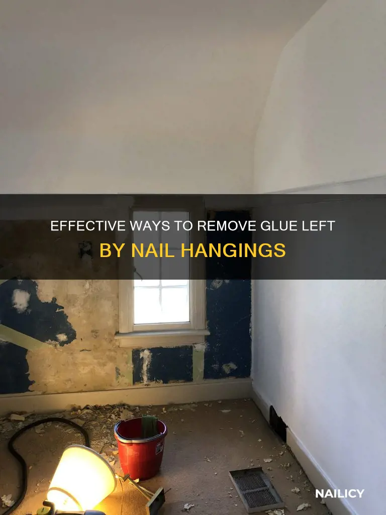 how to remove glue from wall from nailes hangers