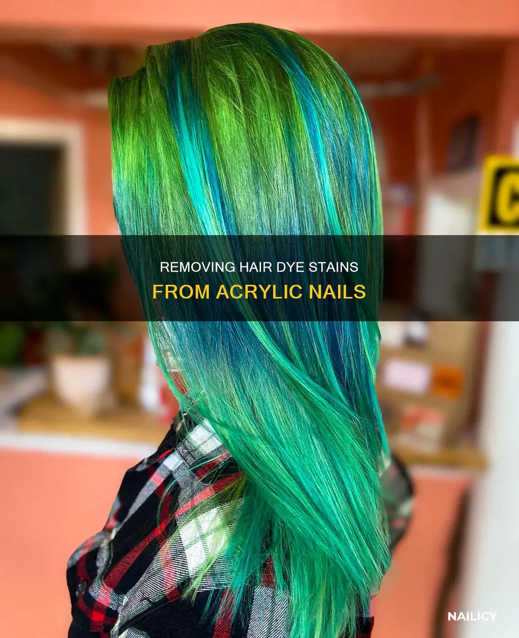 how to remove hair color from acrylic nails