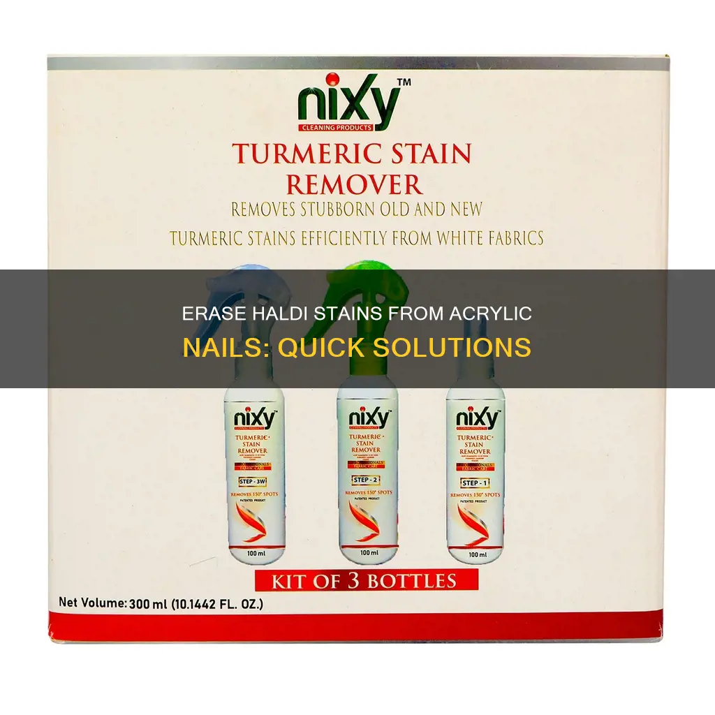 how to remove haldi stains from acrylic nails