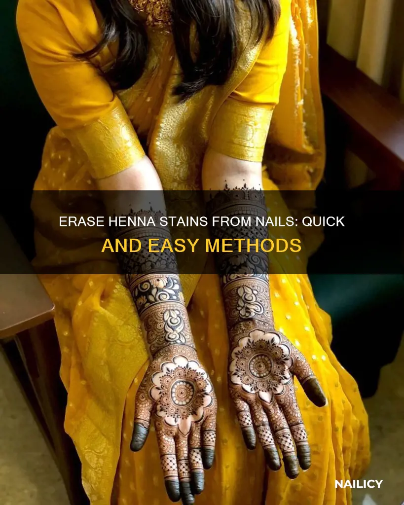 how to remove henna color from nails