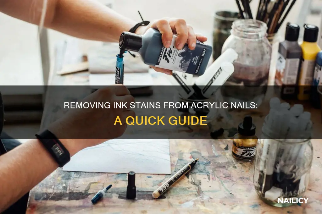 how to remove ink from acrylic nails