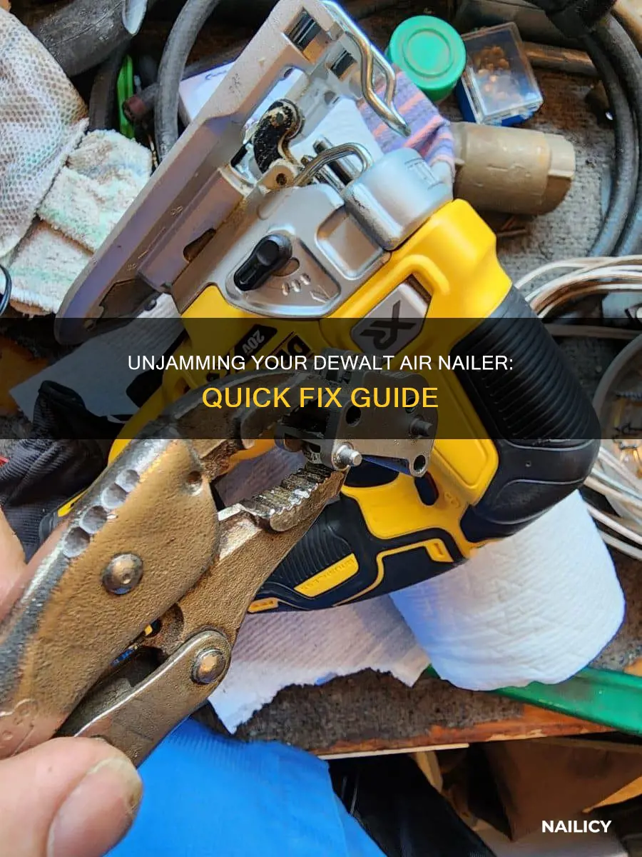 how to remove jammed nail from dewalt air nailer