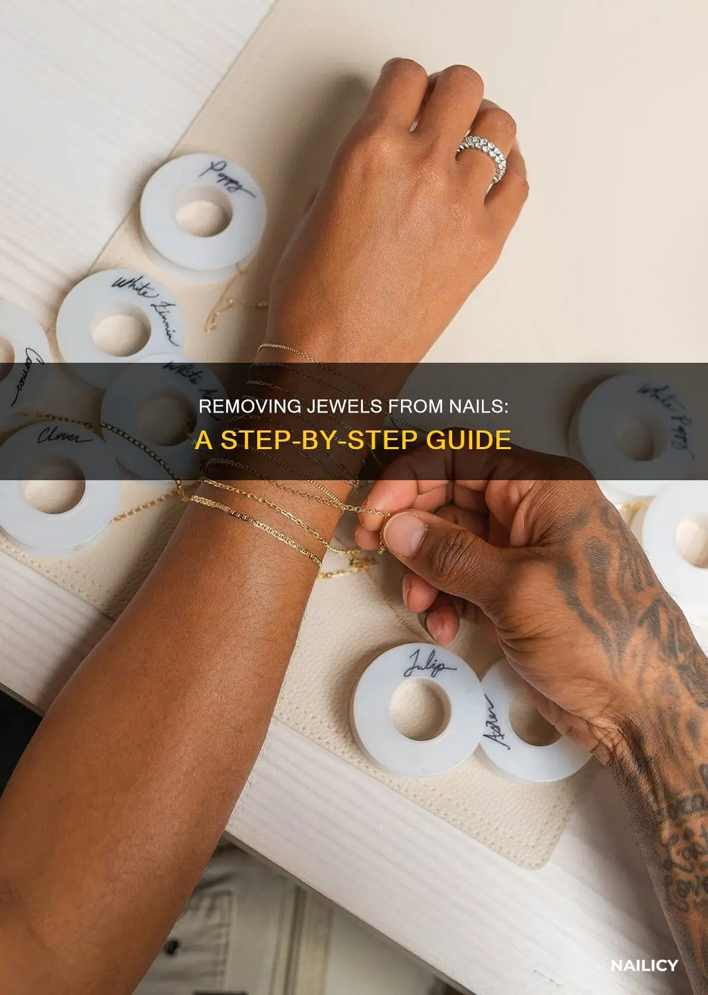 how to remove jewels from nails