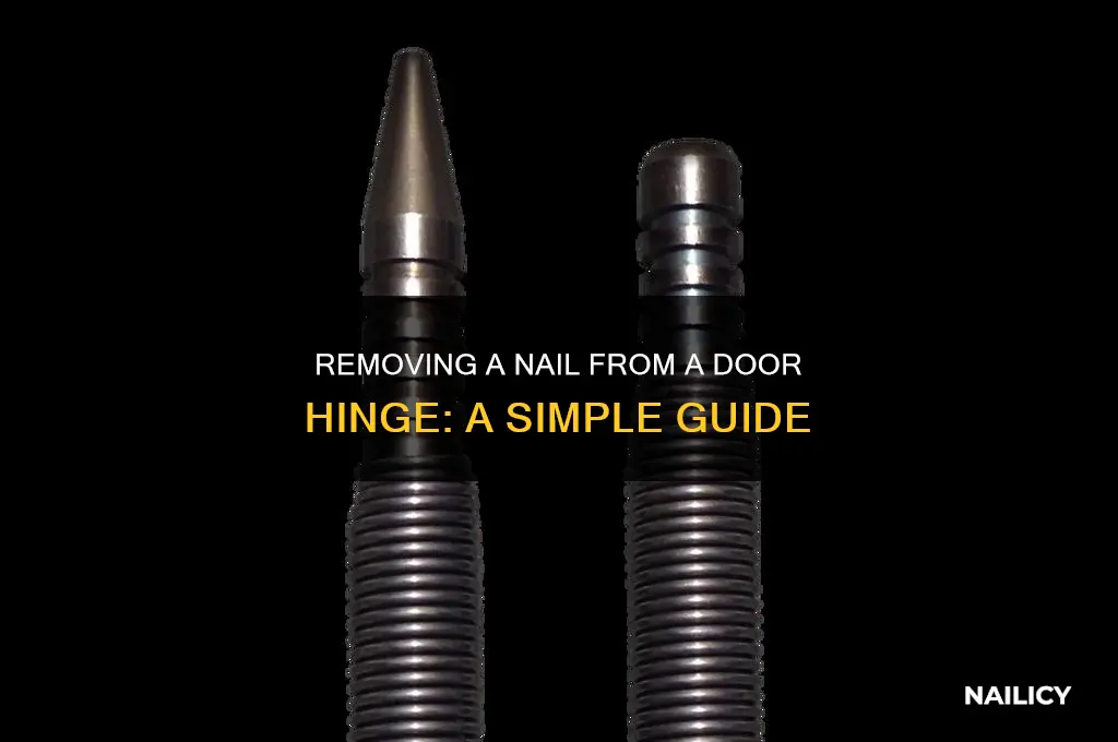 how to remove nail fron door hinge