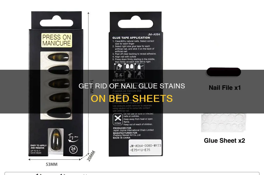 how to remove nail glue from bed sheets