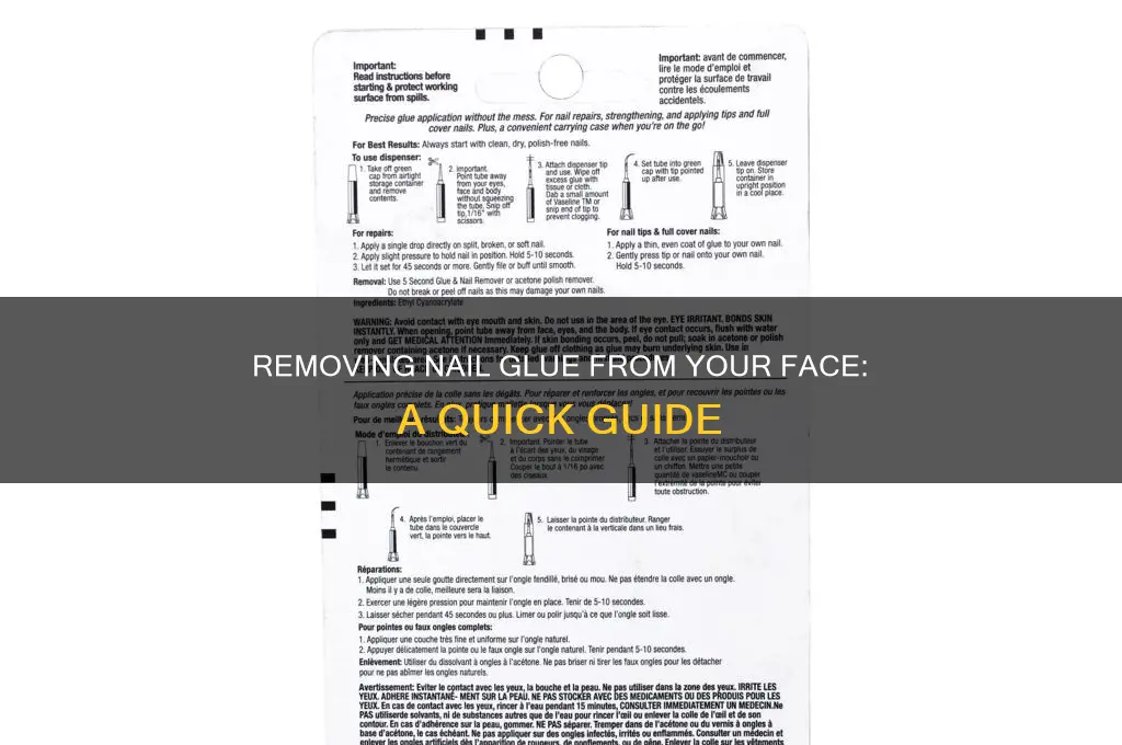 how to remove nail glue from face