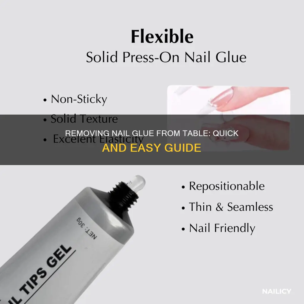 how to remove nail glue from table