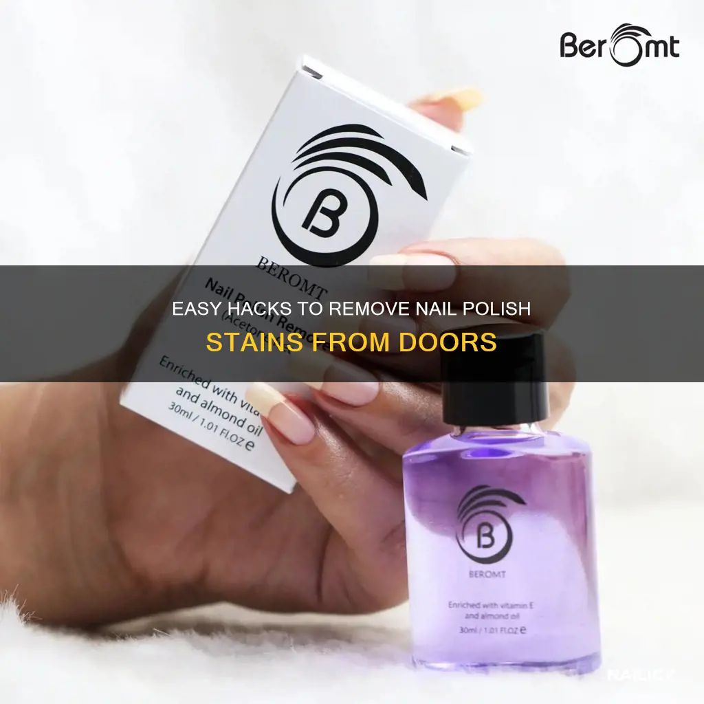 how to remove nail posih stain from door