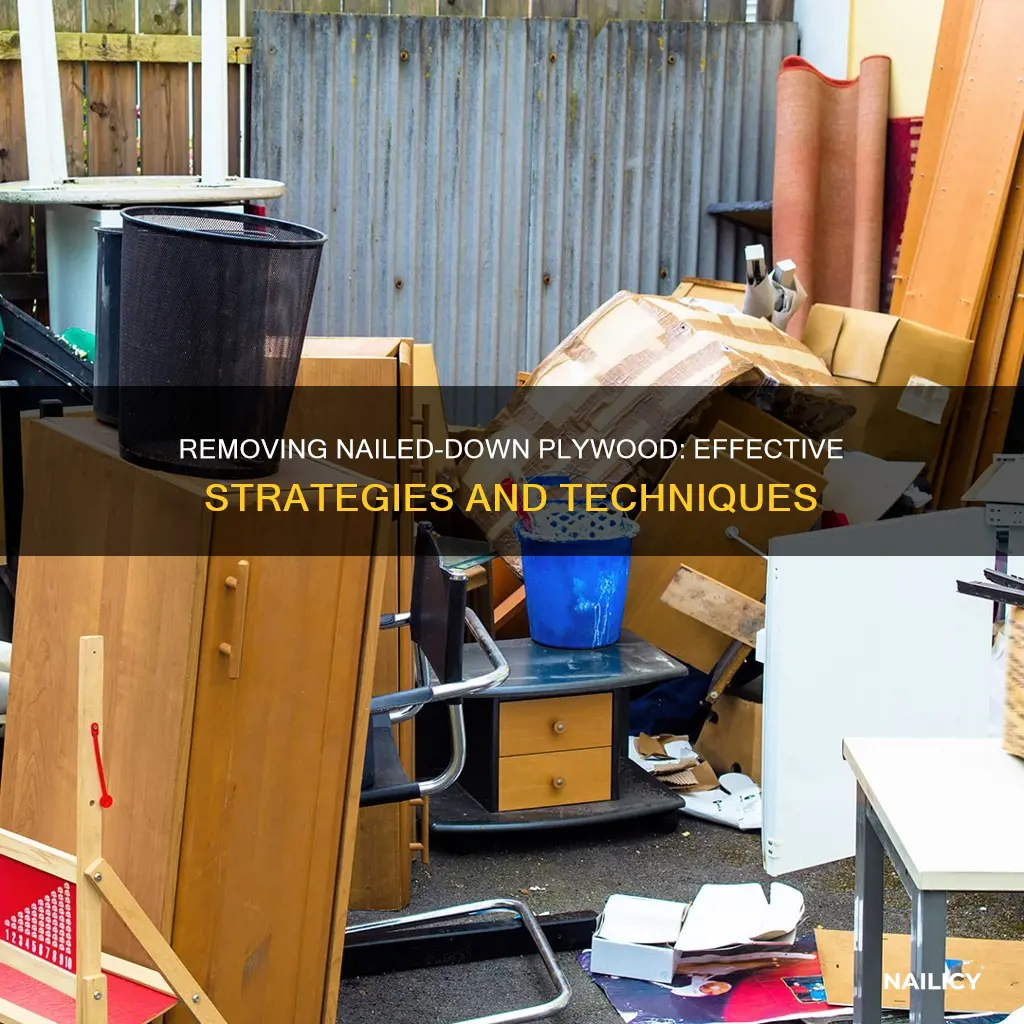 how to remove nailed down plywood