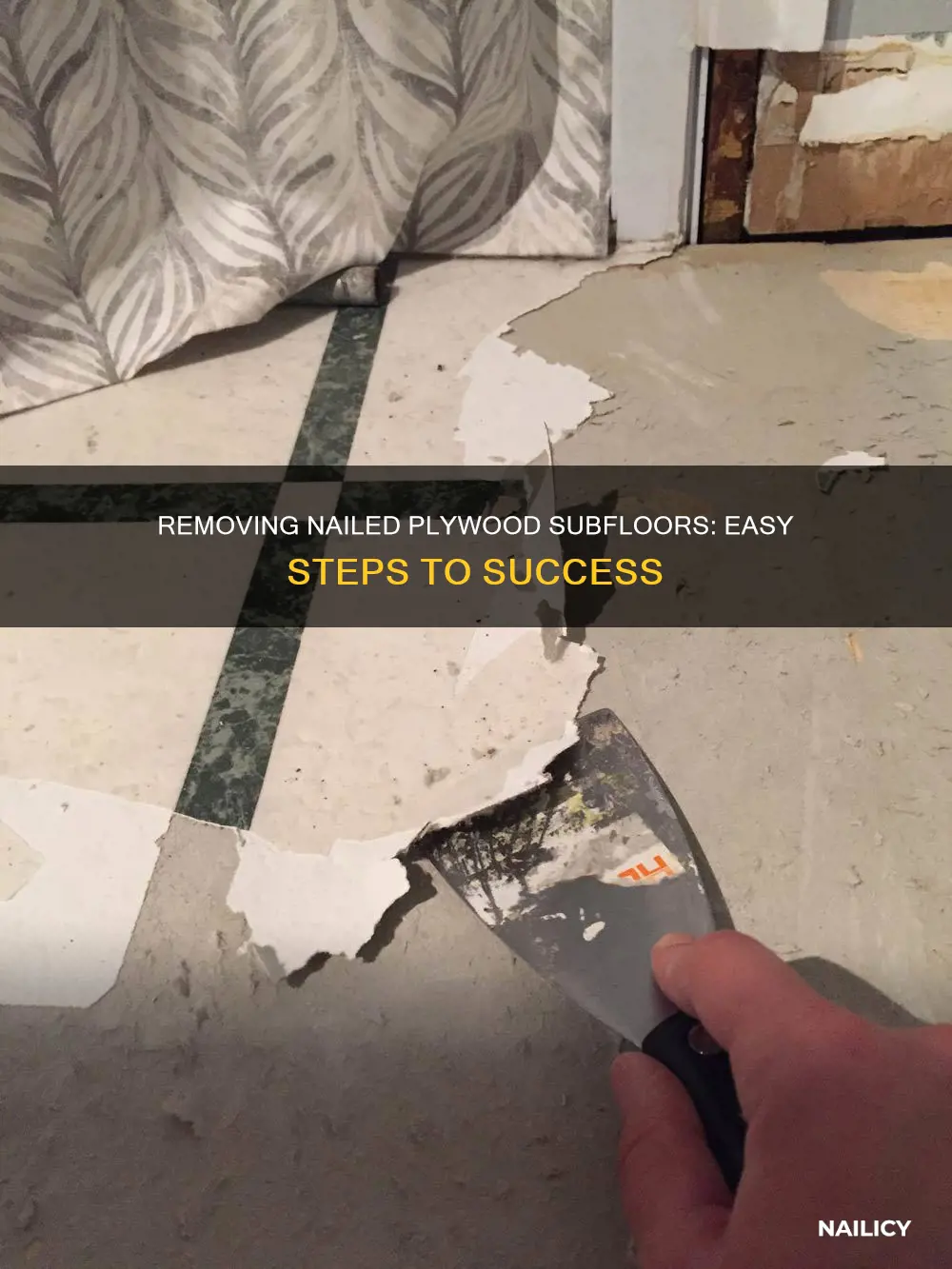 how to remove nailed plywood subfloot