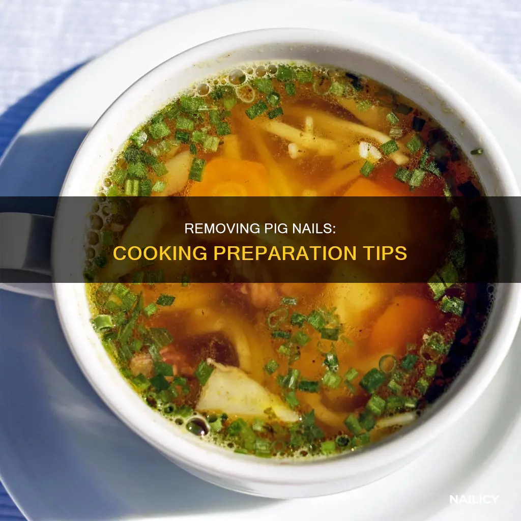 how to remove nails on pigs feet for cooking