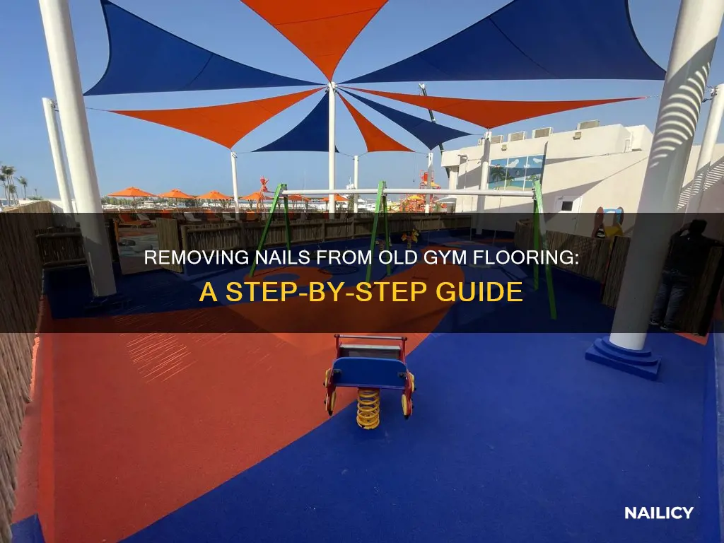 how to remove nails out of old gym flooring