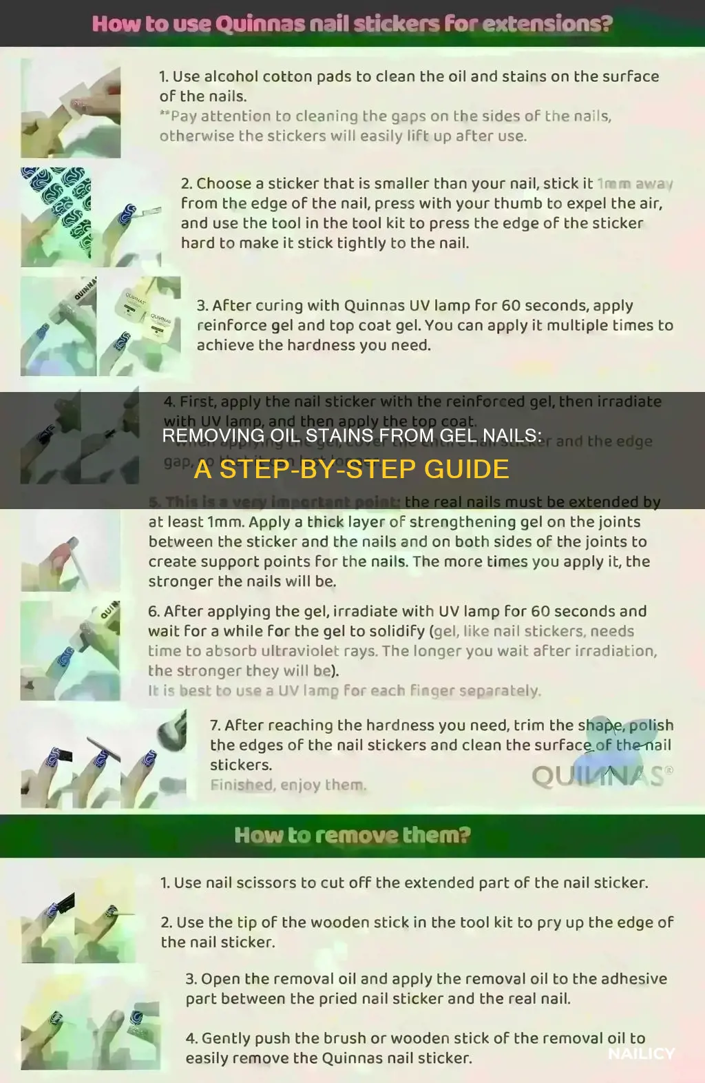 how to remove oil stains from gel nails