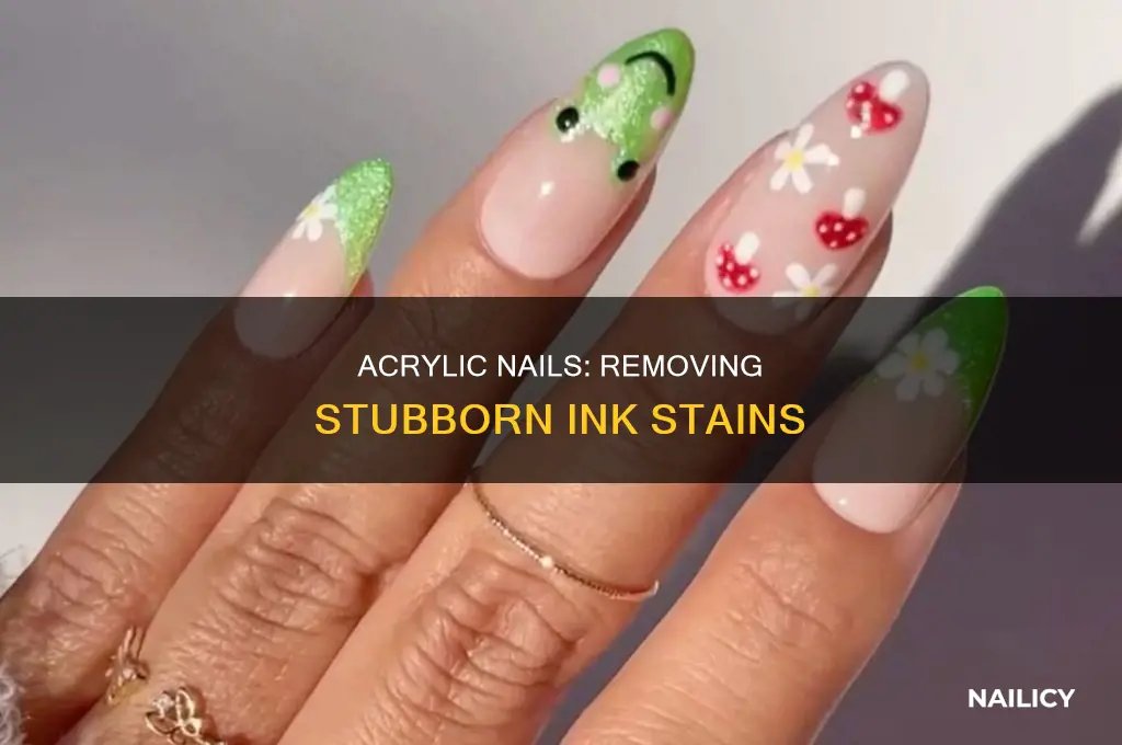 how to remove set in ink stains from acrylic nails