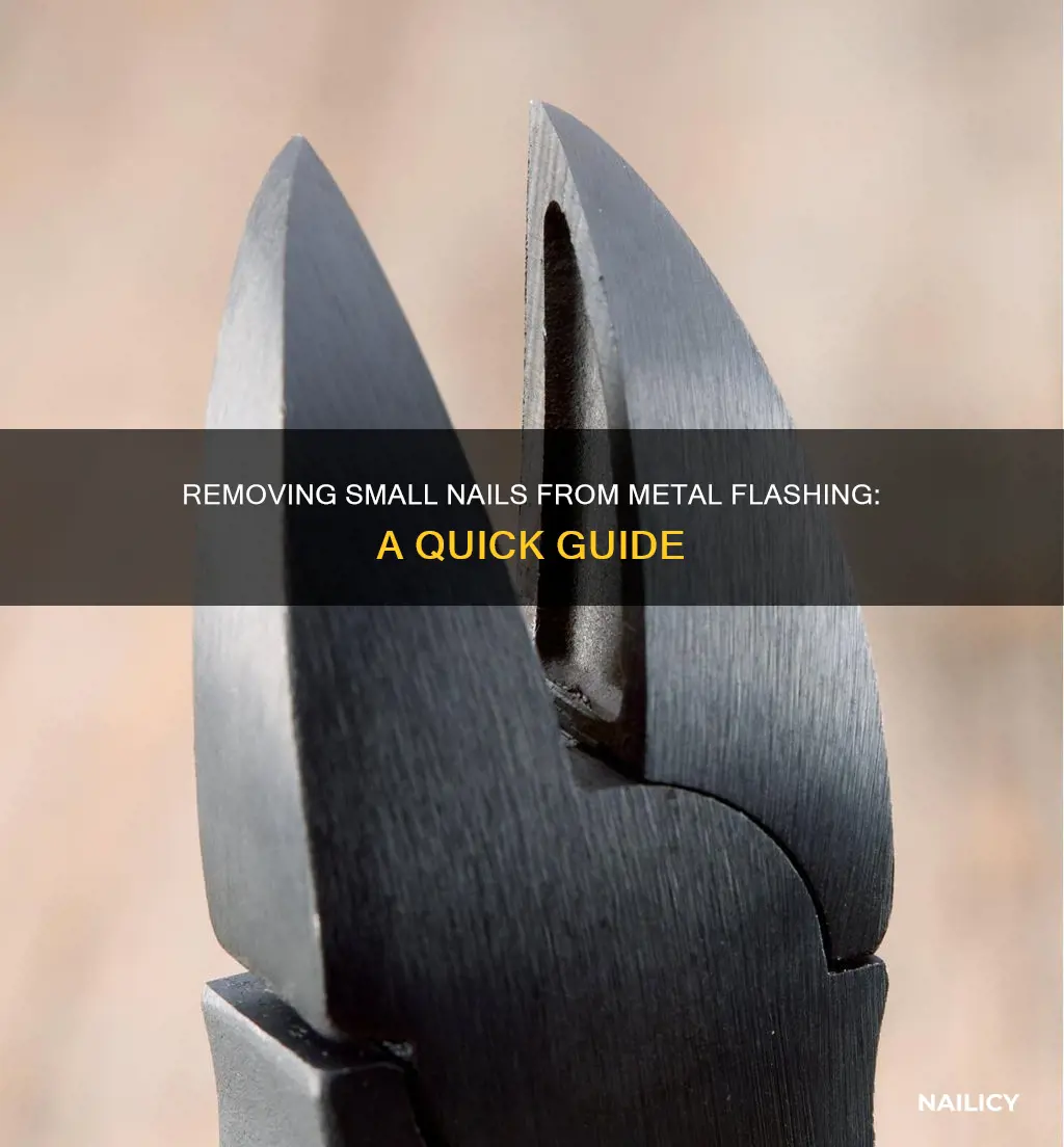 how to remove small nail from metal flashing