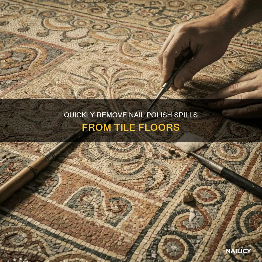 how to remove spilled nail polish from tile floor