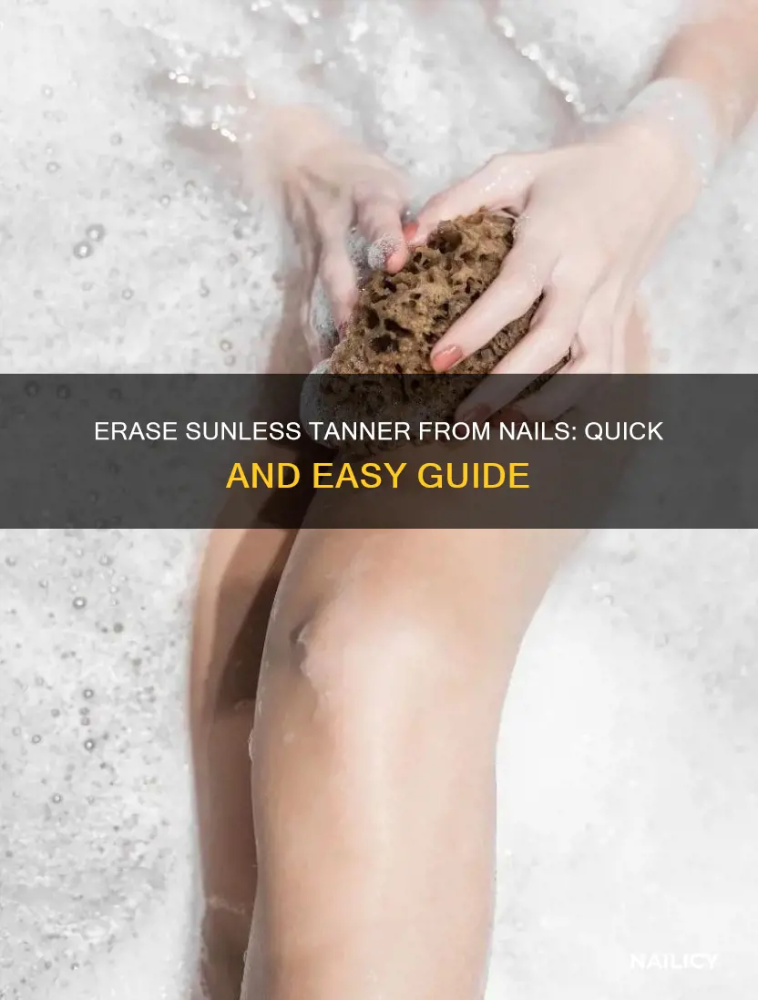 how to remove sunless tanner from nails