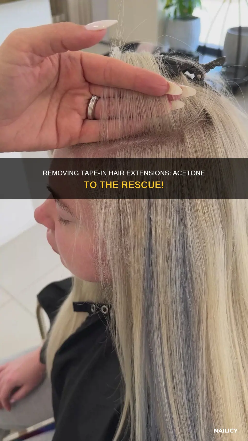 how to remove tape in extensions with nail polish remover