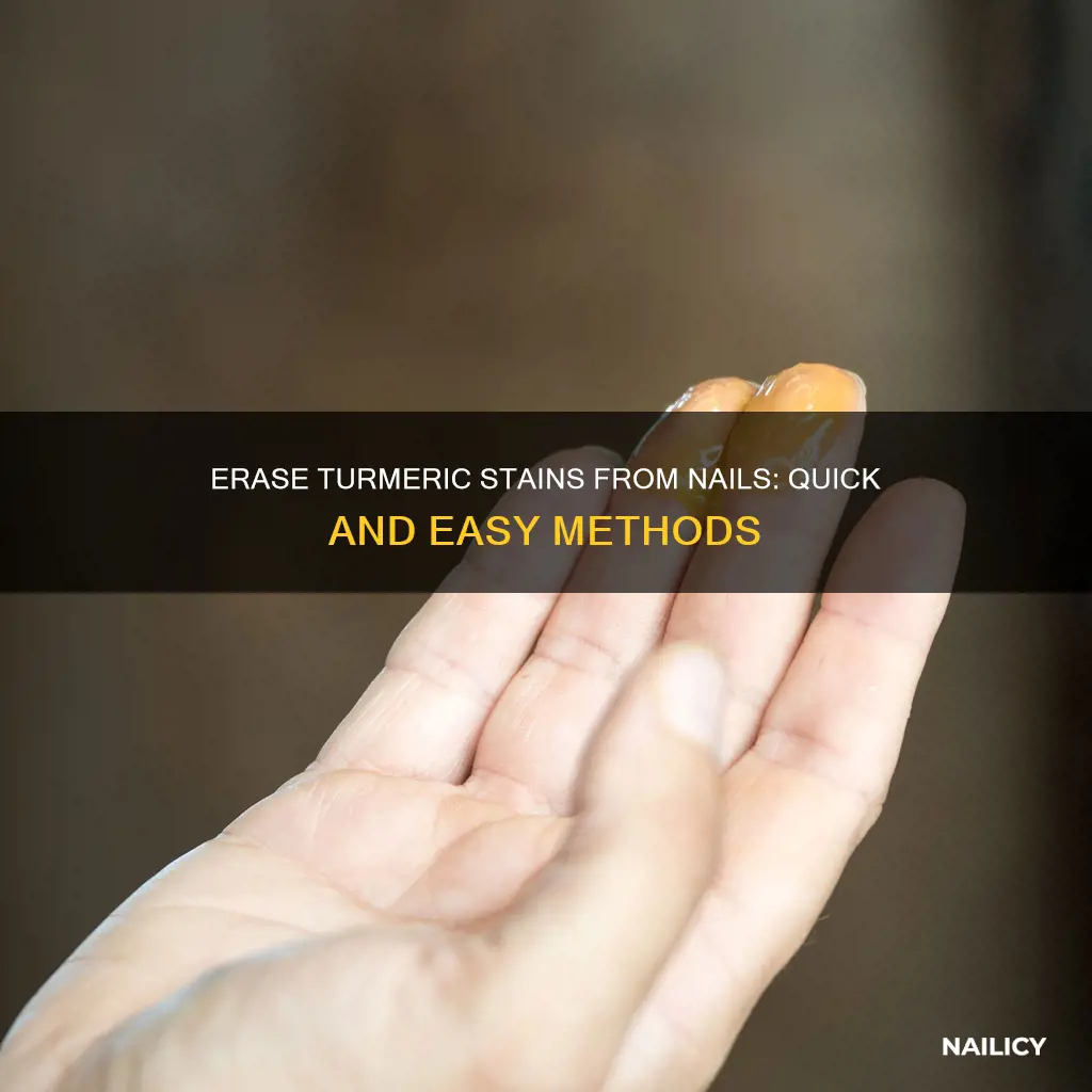 how to remove tumeric from nails