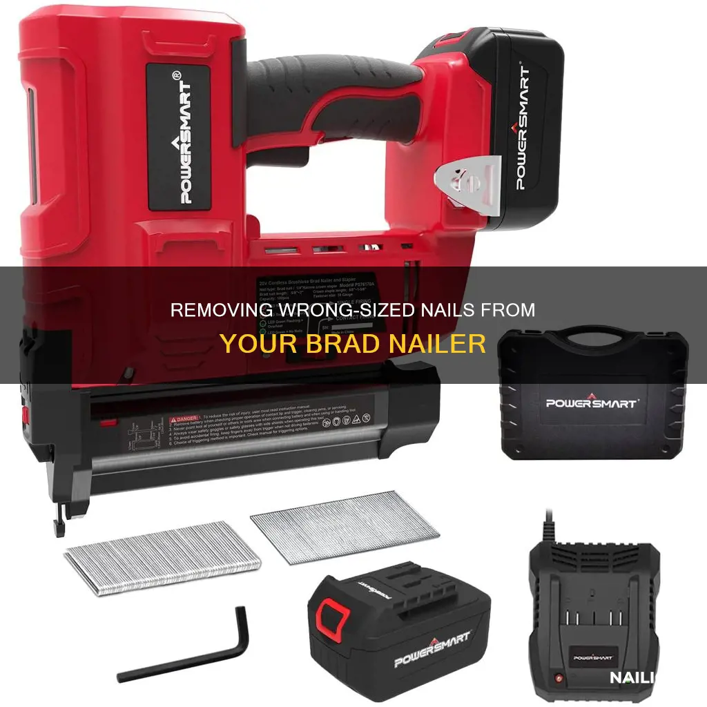 how to remove wrong size nails from brad nailer