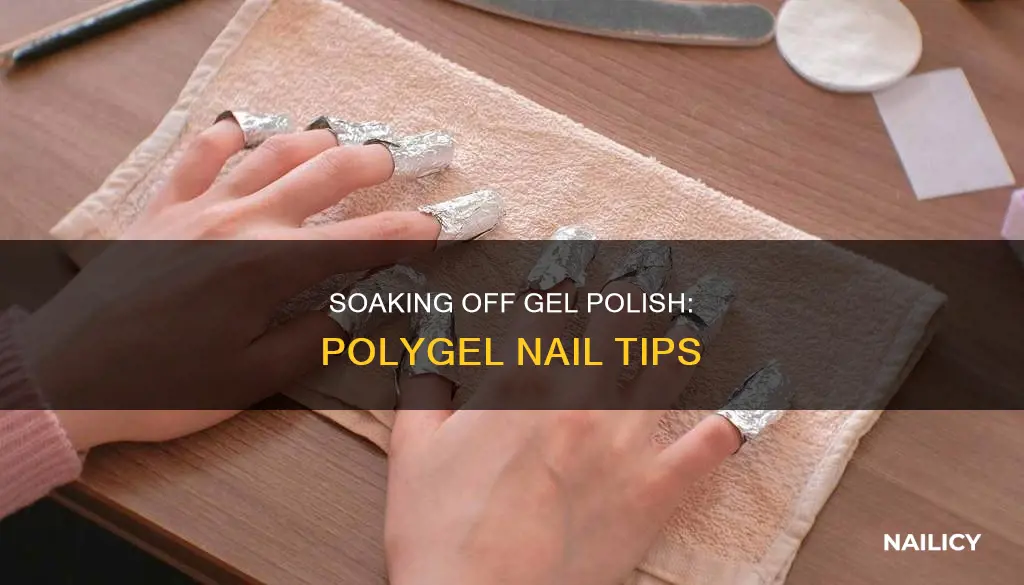 how to soak gel polish off polygel nails